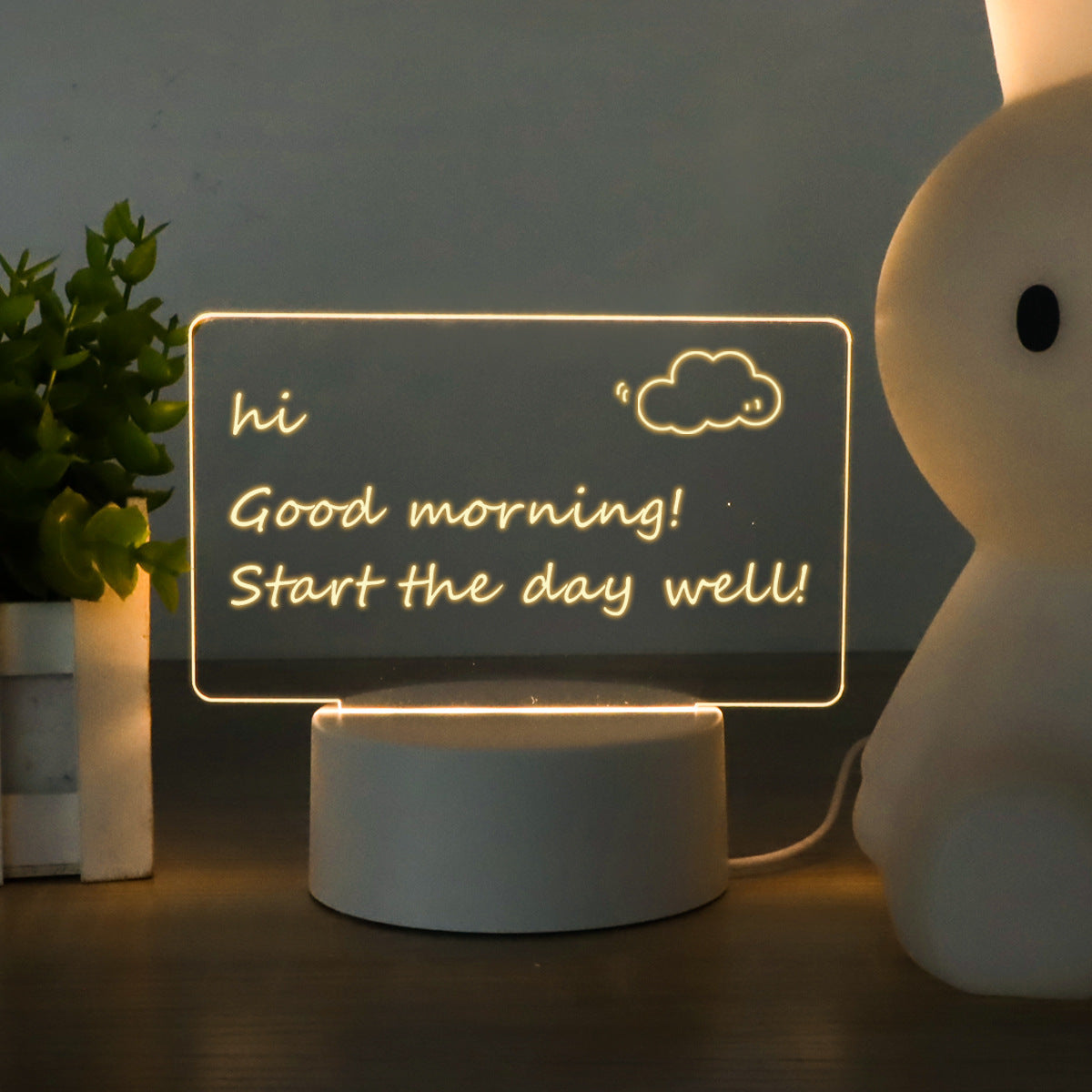 LED Note Board & Message Light – USB Powered, Erasable Desktop Night Lamp