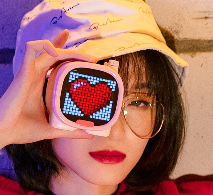 Smart Pixel Art Alarm Clock with Bluetooth Speaker & App Control