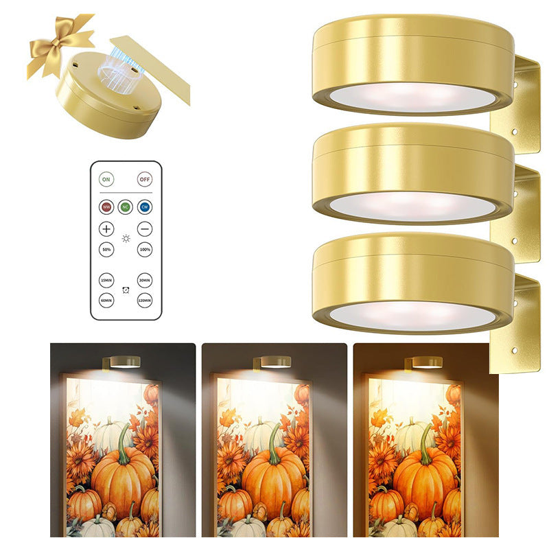 Golden LED Art Display Light – Battery Powered Tabletop Accent