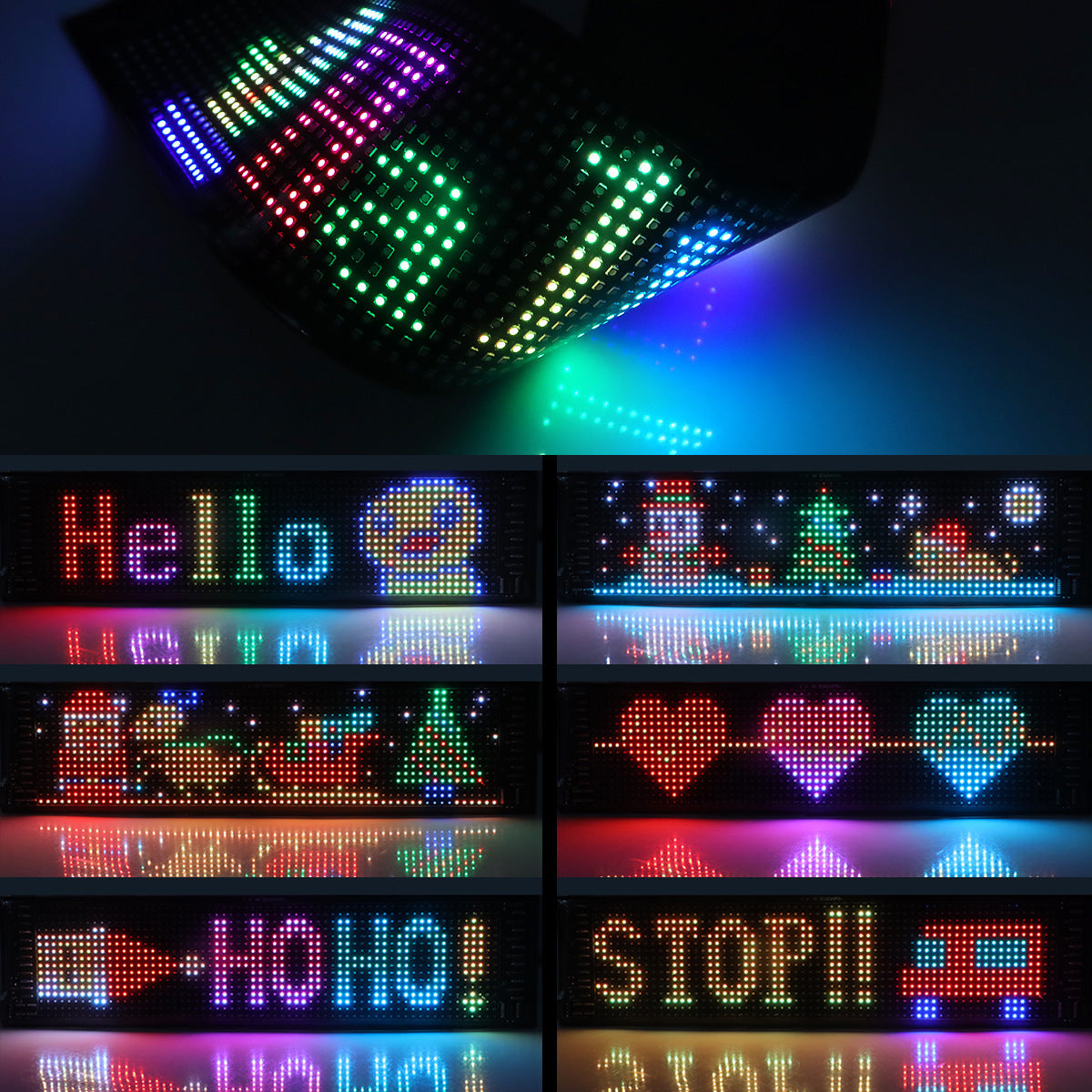 Flexible LED Pixel Art Display Mat - USB Programmable Digital Screen