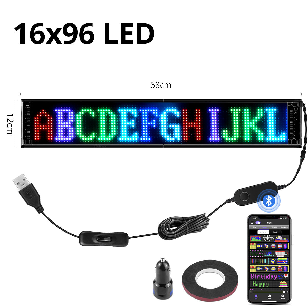 Flexible LED Pixel Art Display Mat - USB Programmable Digital Screen