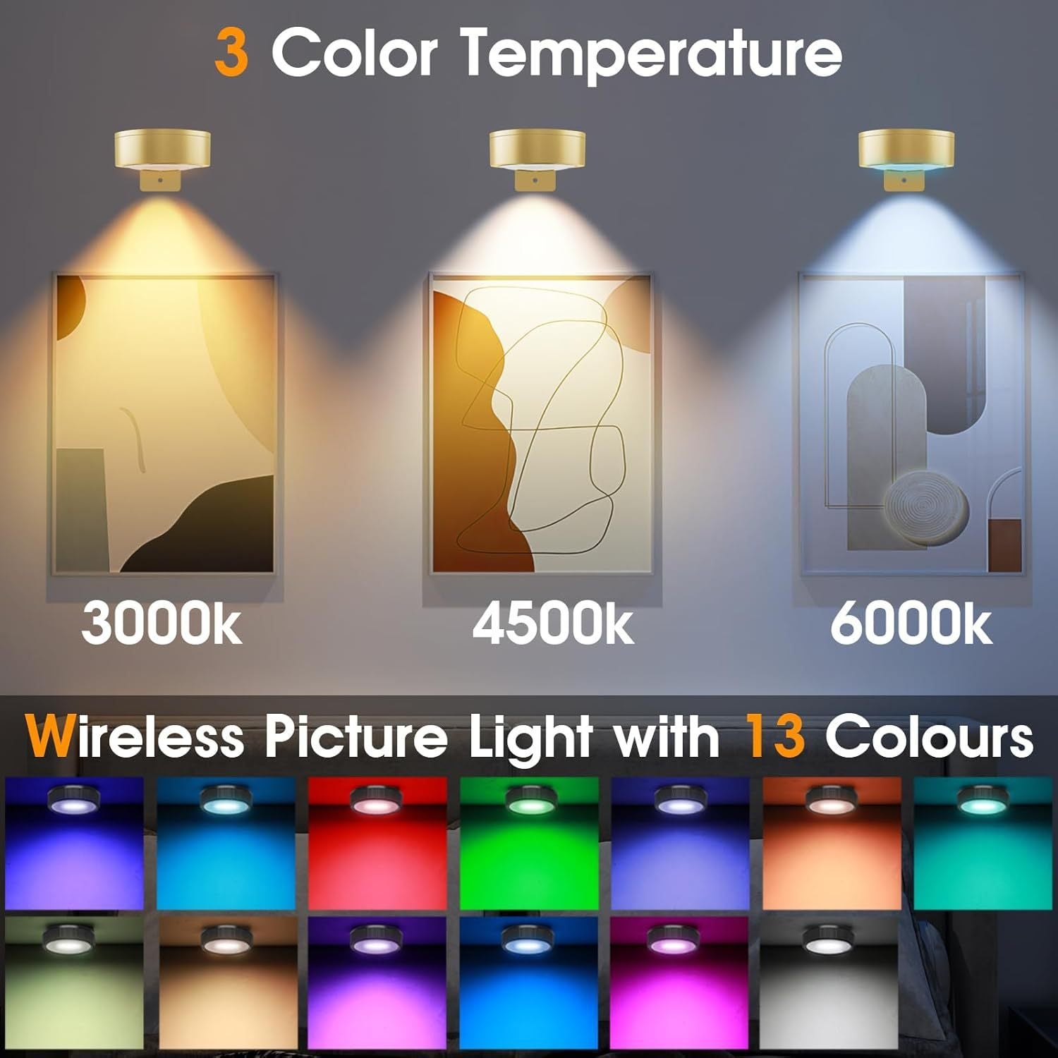 Golden LED Art Display Light – Battery Powered Tabletop Accent